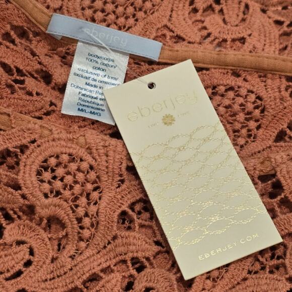 Eberjey Cotton Tail Amina Lace Swim Cover-Up EUC Size Medium Large - Picture 5 of 5